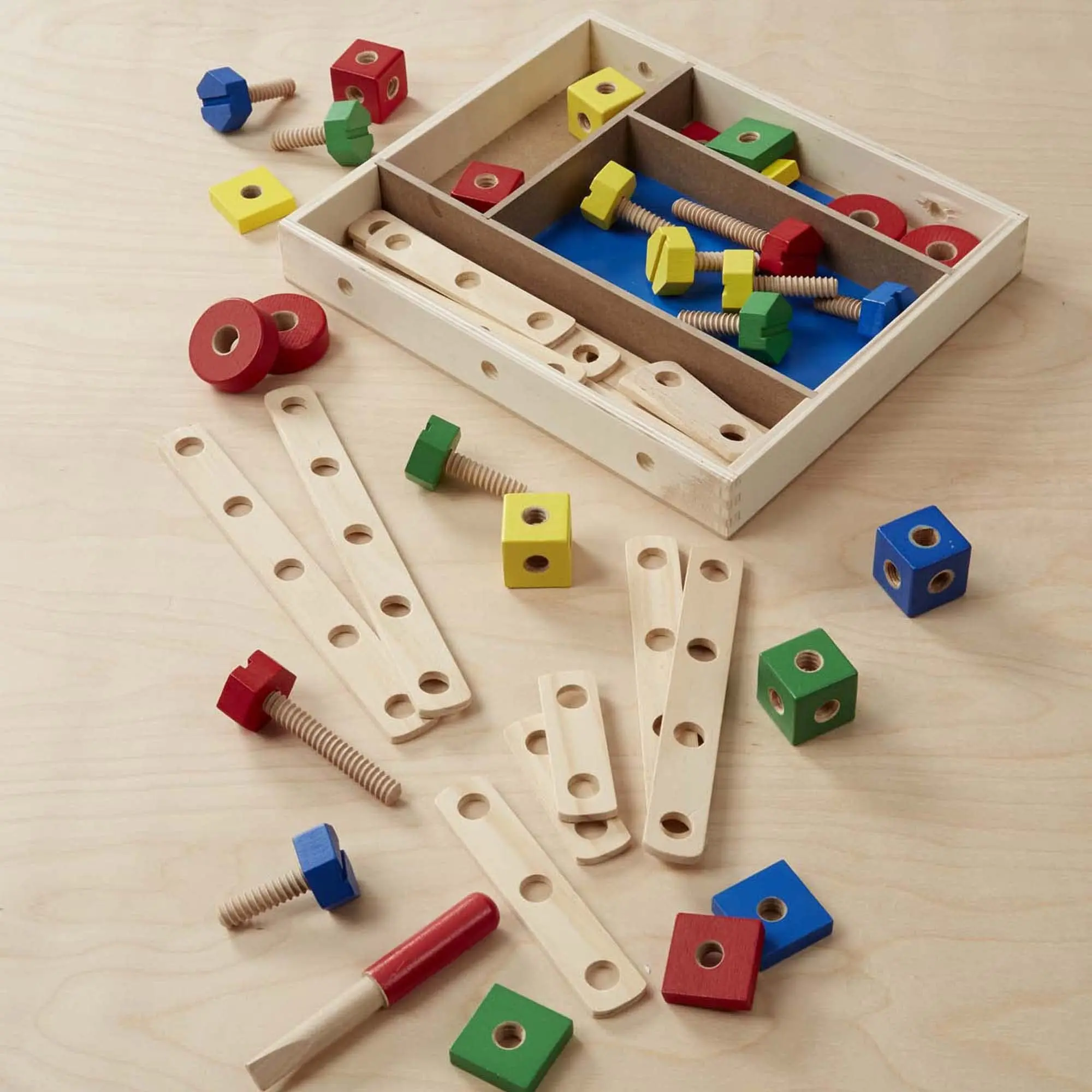 WANHUA Wooden  Educational Puzzle Gam Wooden Construction Building Set in a Box (48 pcs)  for kids