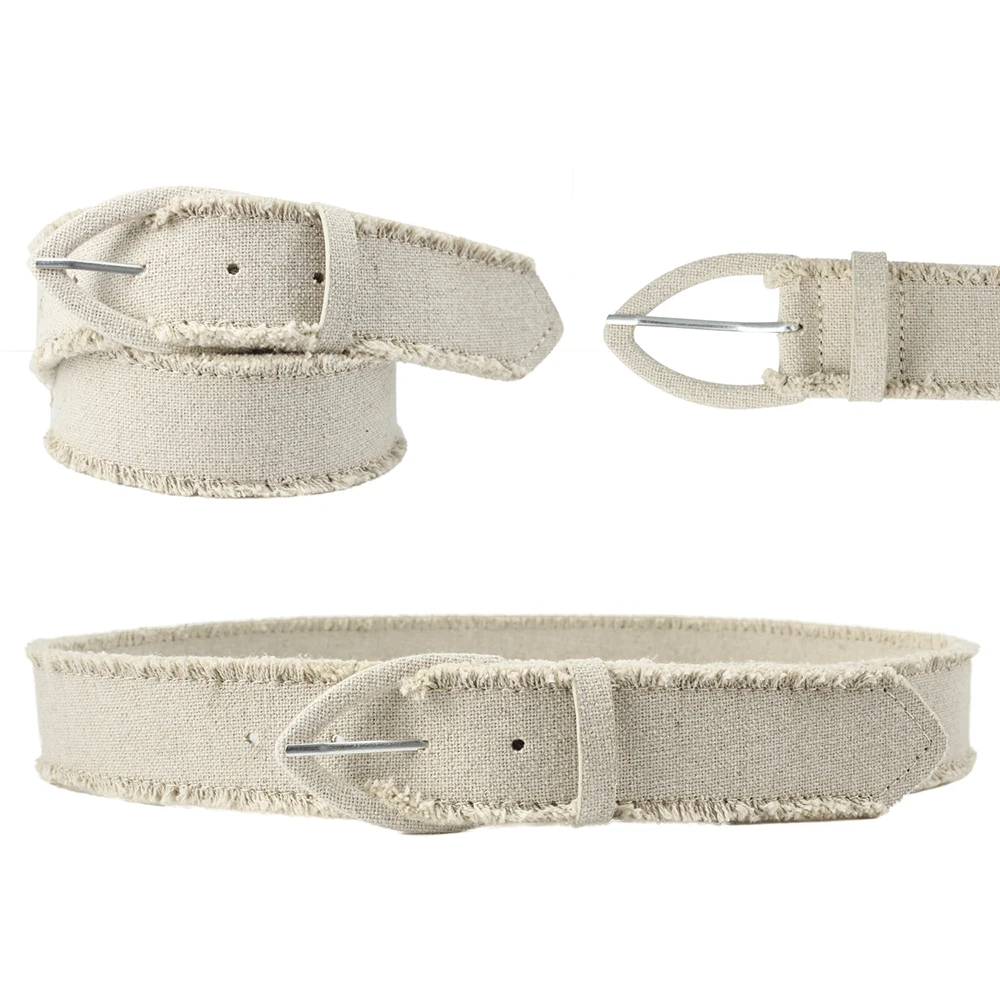 Customized New design Hot Sale Fabric Covered Buckle Women Dress  adjustable cotton canvas belt