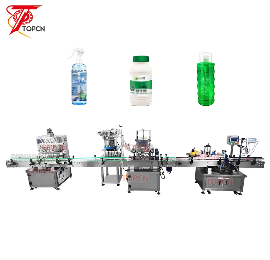 Automatic Oil Drinking Mineral Beverage  Water Juice Bottles Filling And Capping Machine Filling Sealing Machine