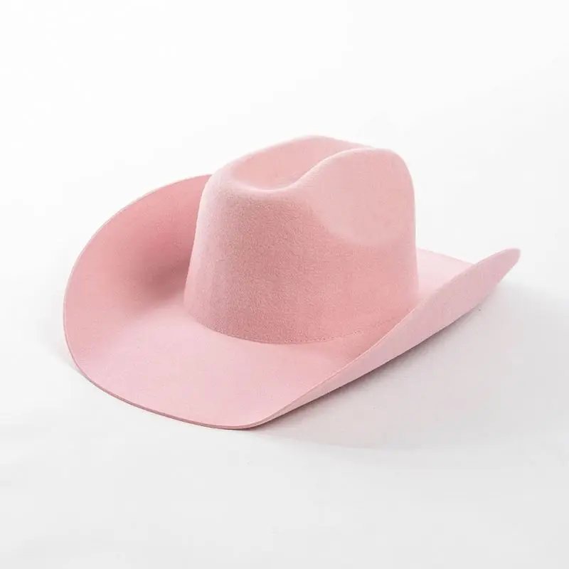 STS Wholesale Western Mexican Cowgirl Hat Multi Color Rolled Brim Sombrero Felt Cowboy Hats