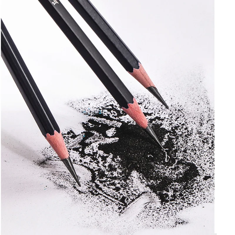 Maries Professional Sketch Pencils Drawing HB 2H B 2B 3B 4B 5B 6B 7B 8B 10B 12B 14B Hard Medium Soft Charcoal Art Stationery