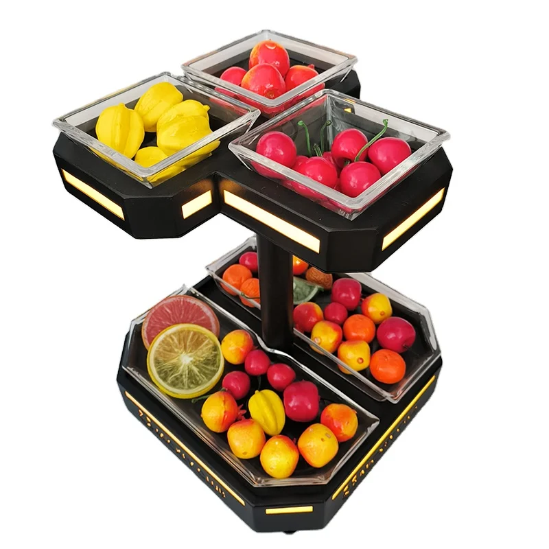 factory custom made Custom Logo Serving Tray Stainless Steel Acrylic LED Fruit Snack Tray For Bar Table Club Lighting Decoration
