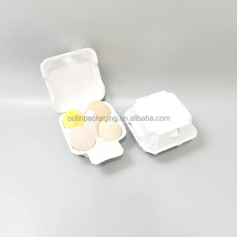 Biodegradable Sugarcane bagasse pulp Paper Tray for cosmetic packaging eco friendly molded pulp box make up sponge packaging