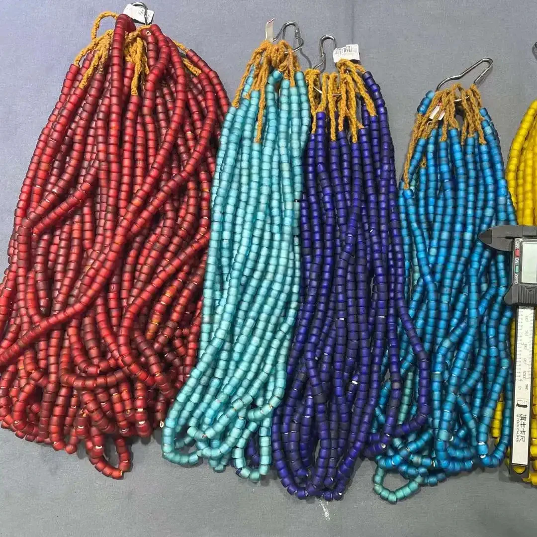 Wholesale Ancient Glazed Round Shape Multicolor Wheel Bead Glazed Archaize Glazed Beads Old Glass Beads Necklace Bracelet