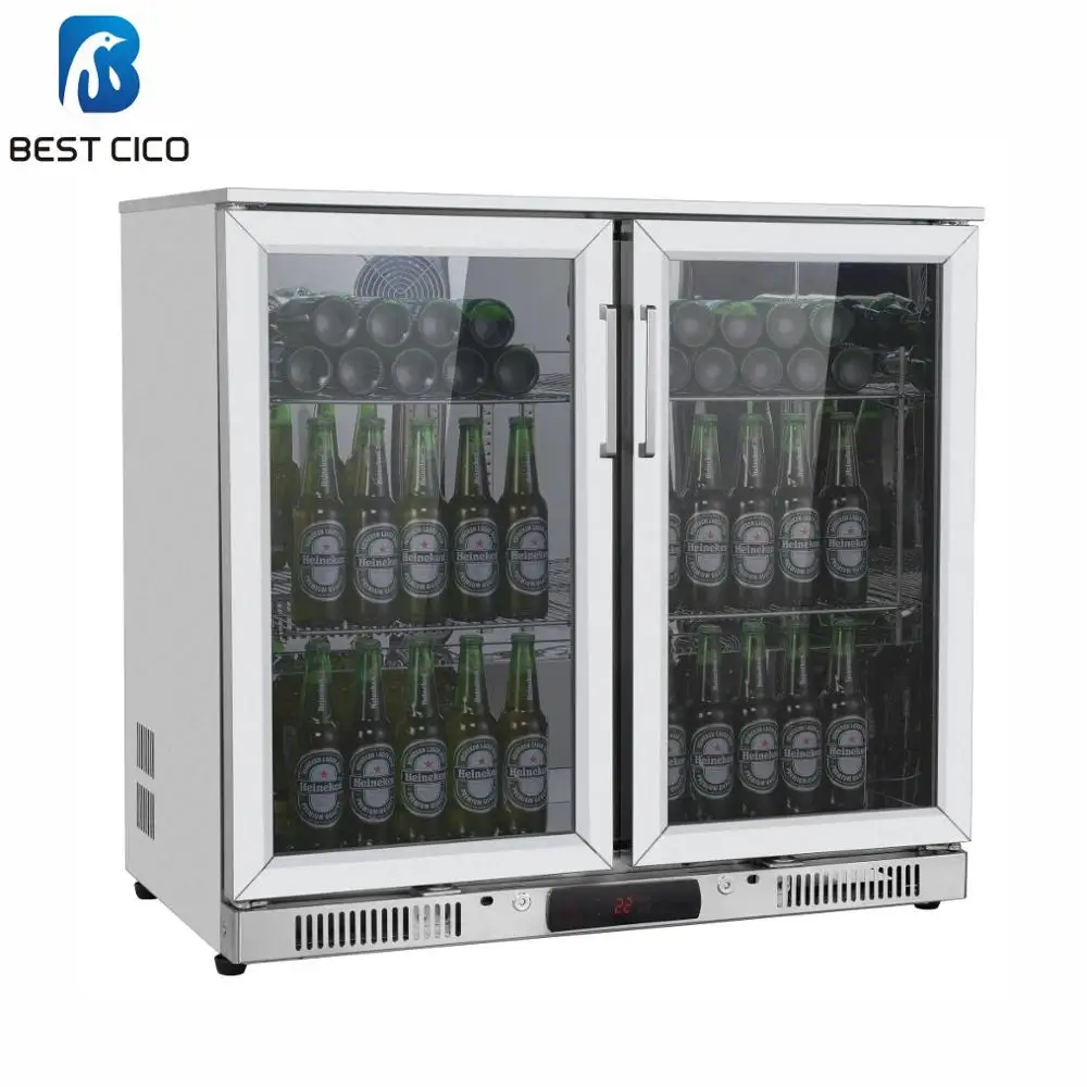 Bar Counter Fridges Trade Assurance Newly Design Double Door Stainless Steel Ce OEM Juice Cooler Display Cooler Bar Service 0~10