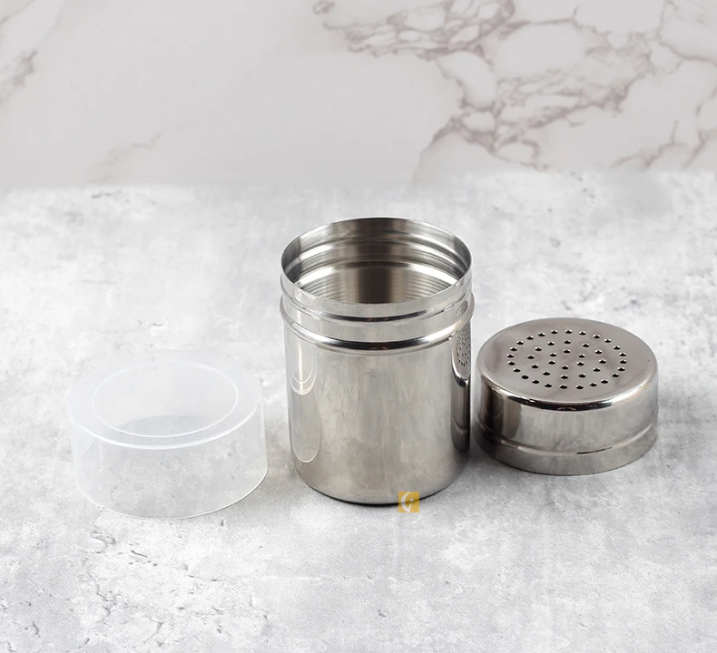 Wholesale 304 Stainless Steel Use separately Seasoning Jar Sugar Salt Jar Pepper Shaker with plastic lid