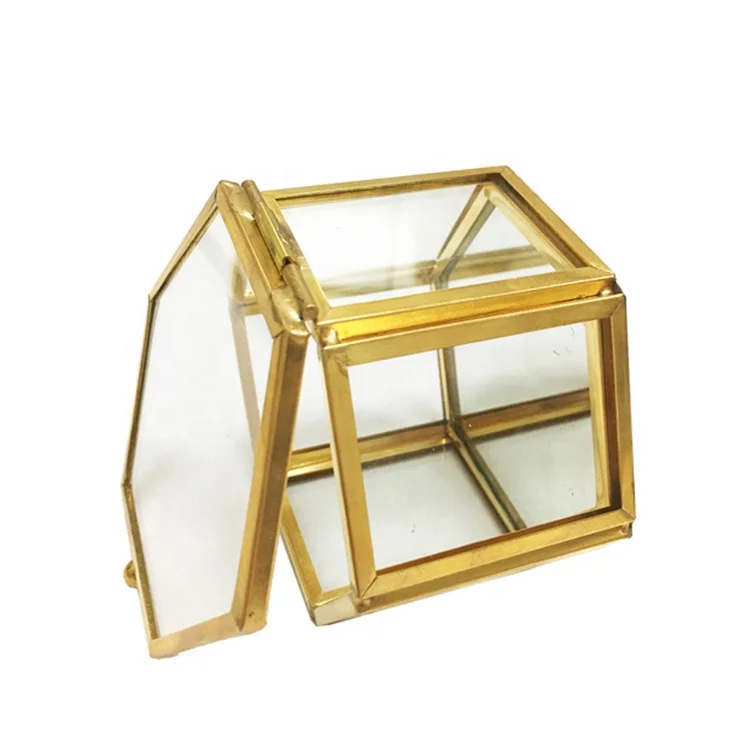 JB-1004 Custom Wholesale Glass Trinket Ring Jewelry Box