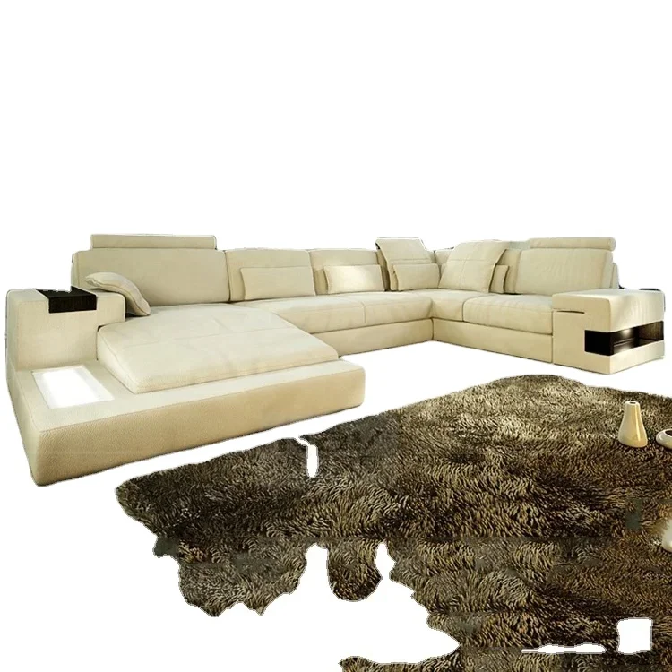 Online Sale L Shaped Corner Living Room Couch Home leather Furniture Luxury Sofa Sets
