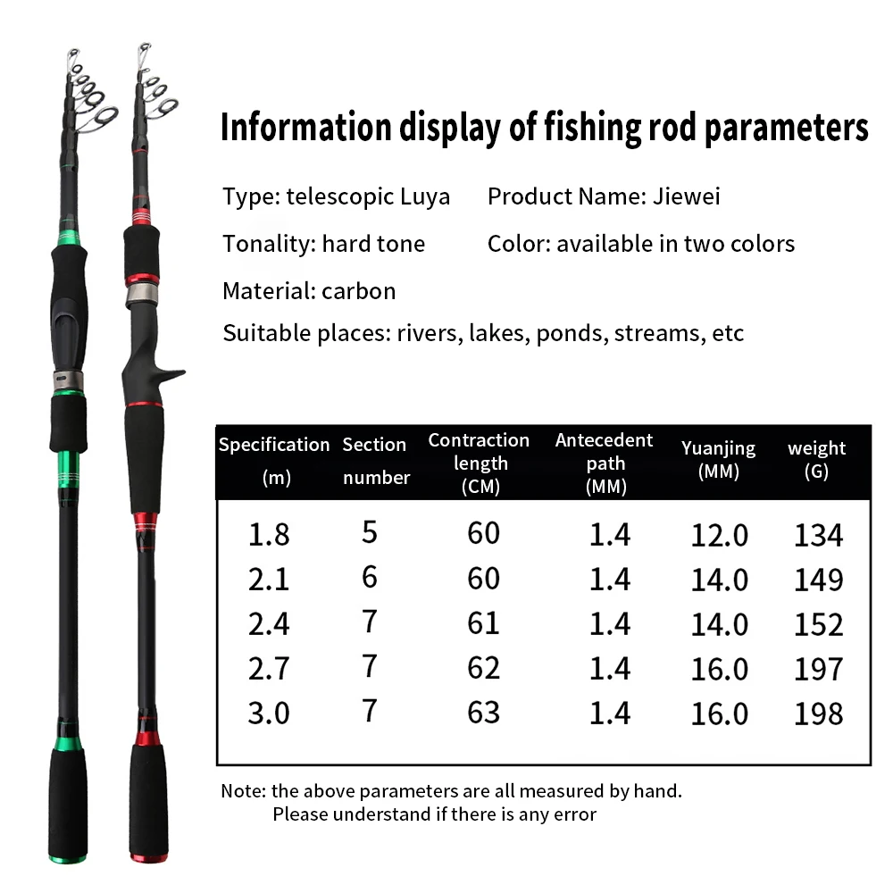 Carbon Sea Fishing Rod Retractable Hard Fishingrod 3.0m 2.7m Portable Telescopic Saltwater Fishing Rods