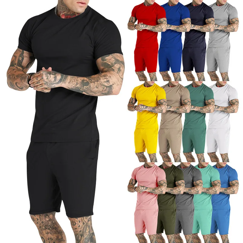 Customized women summer 2 piece tracksuit short set unisex sweatsuit printed short sleeve summer shorts t shirt set for me