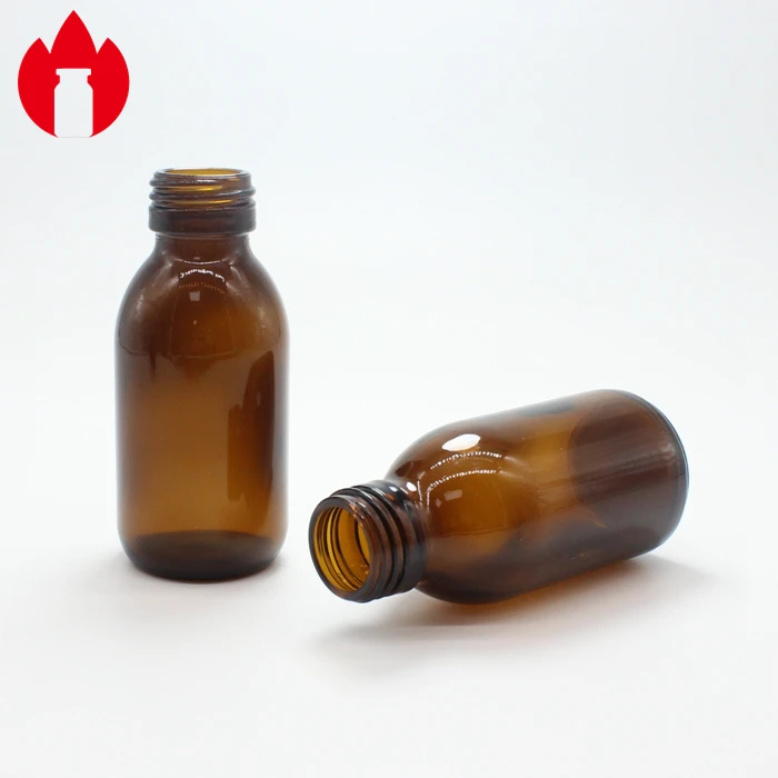 Amber Color Oral Solution Glass Bottle with DIN 28mm Thread Mouth