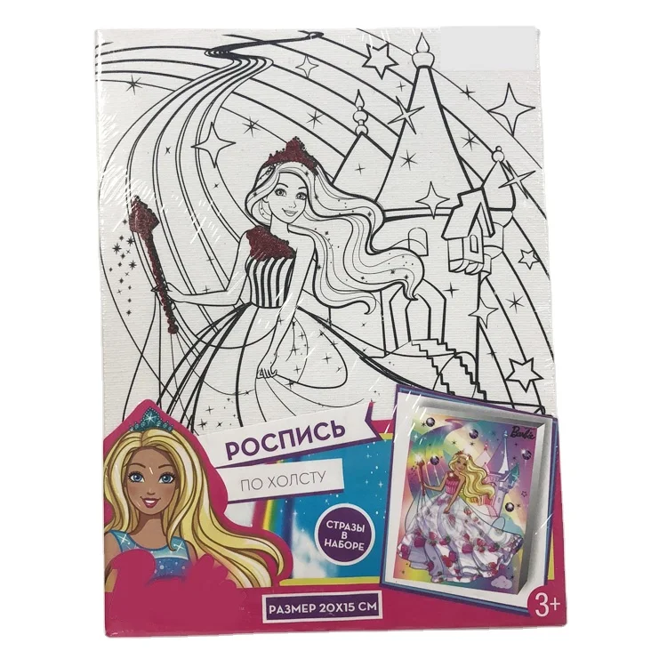 Top quality customize unicorn pattern handmade DIY coloring ecofriendly children canvas educational  oil painting best gift kit