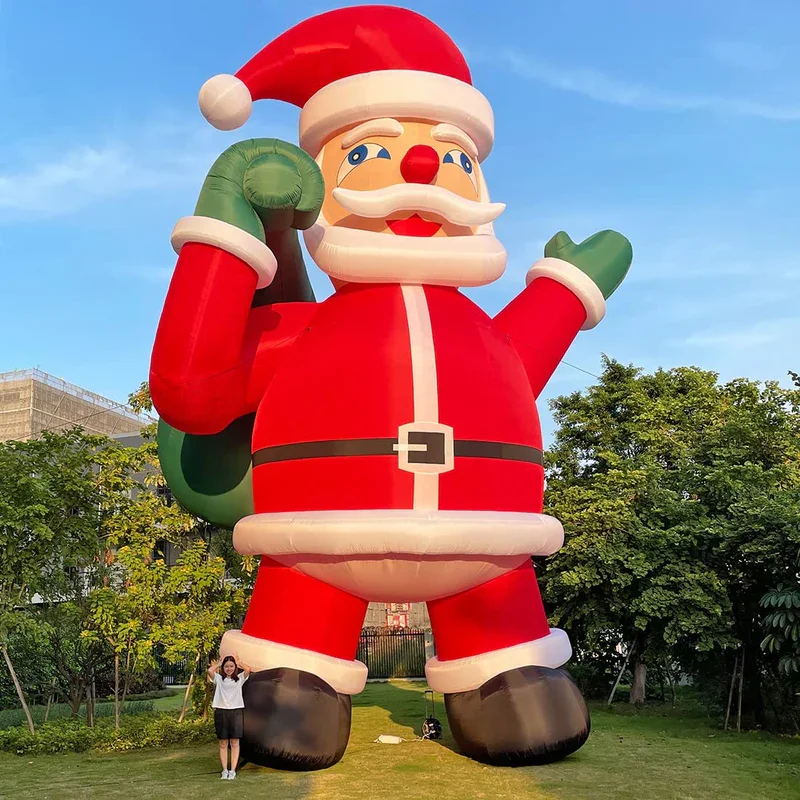 China Factory 40ft Giant Christmas Inflatables Blow Up Yard Decorations Inflatable Santa Claus For Holiday Xmas Patio Lawn