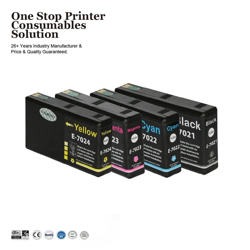 INK-POWER T7021 T7022 T7023 T7024 Premium Compatible Color Inkjet Ink Cartridge for Epson WP-4000 WP-4025dw Printer