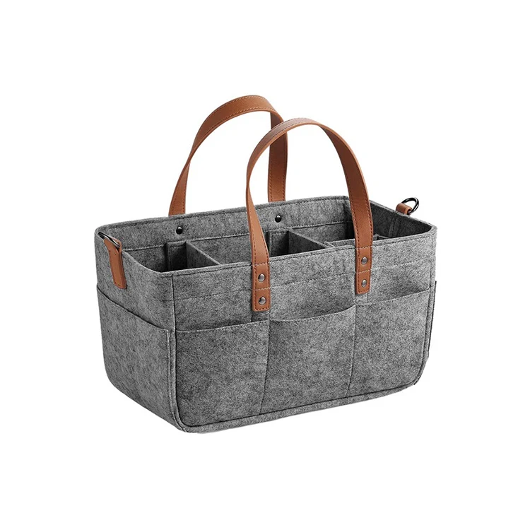 OEM Factory Baby Diaper Tote Storage Bag Sac A Main Multi grid Felt Nappy Caddy Baby Bottles Storage Box Carry Hanging Baskets