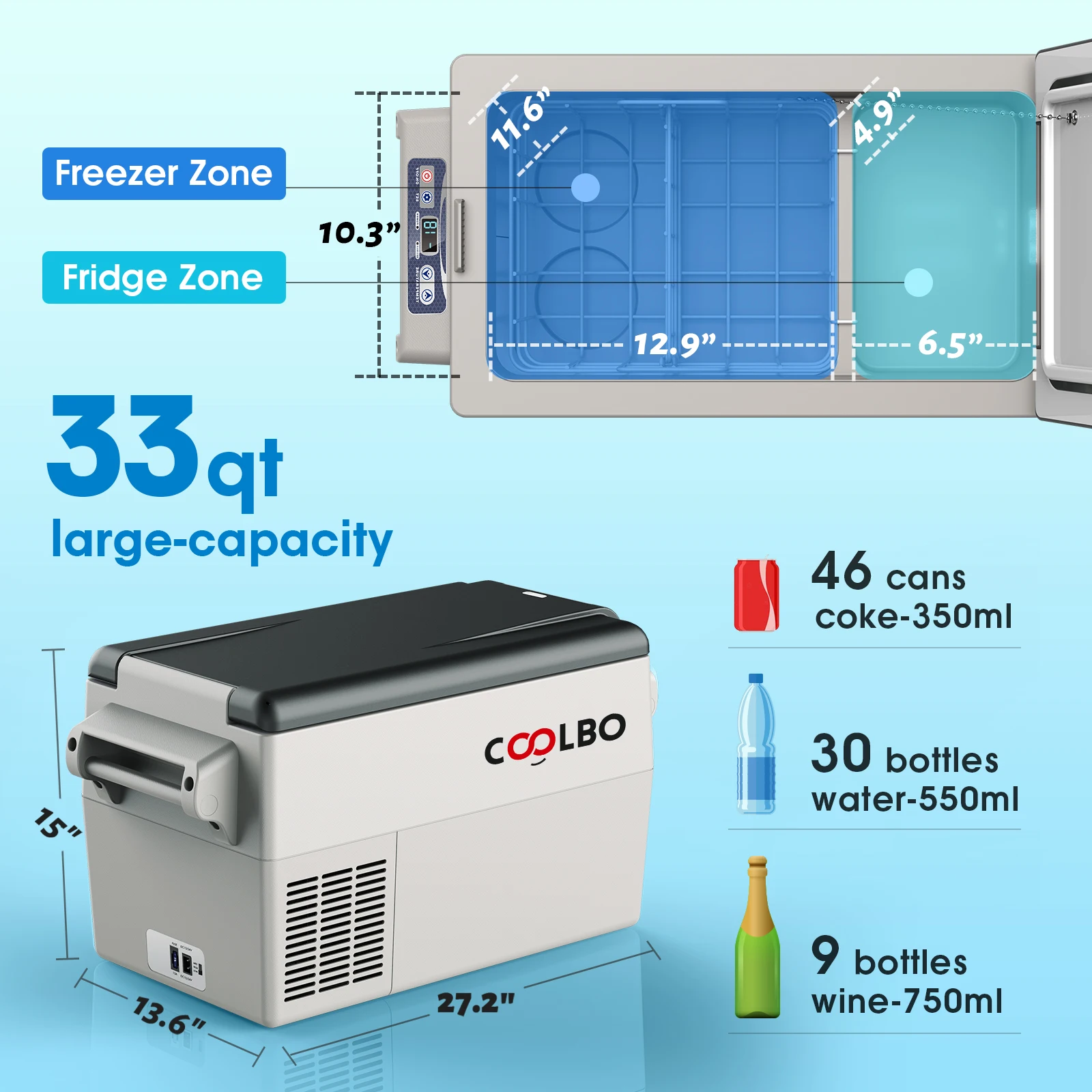 China Factory OEM Service bcd32 mobile 12v car freezer box for truck