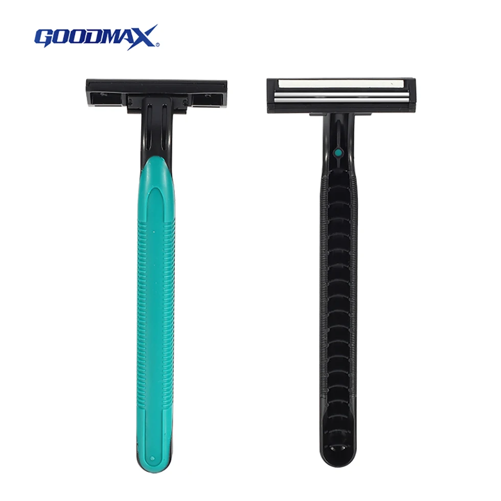 GOODMAX Customization High Quality Cheap Twin Blade Durable Using Disposable Shaver Beard Razor for Men