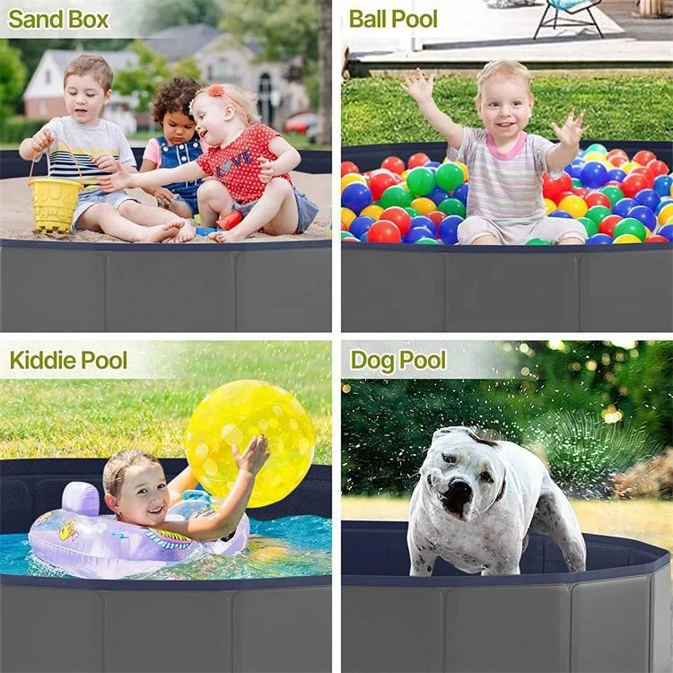 Nibao Foldable Dog Pool for Large Dogs, Portable Hard Plastic PVC Pet Bathing Tub, Outdoor Collapsible Swimming Pool for Pets