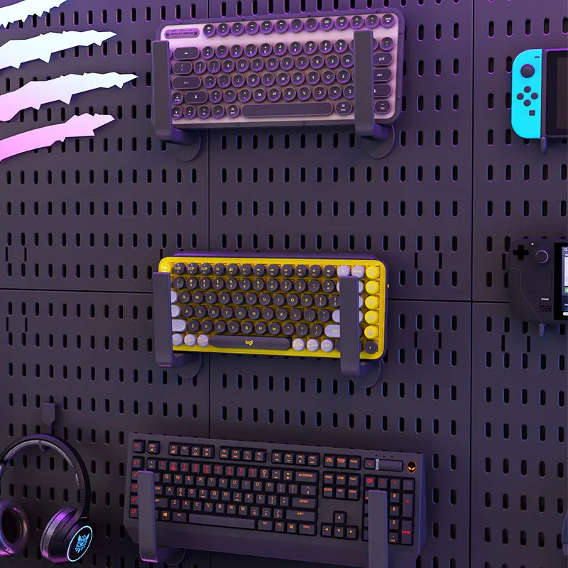 Modern Single-Tier Pegboard Wall Storage Organizer Efficient Space Saver Household Cleaning Spice Multifunctional Tableware