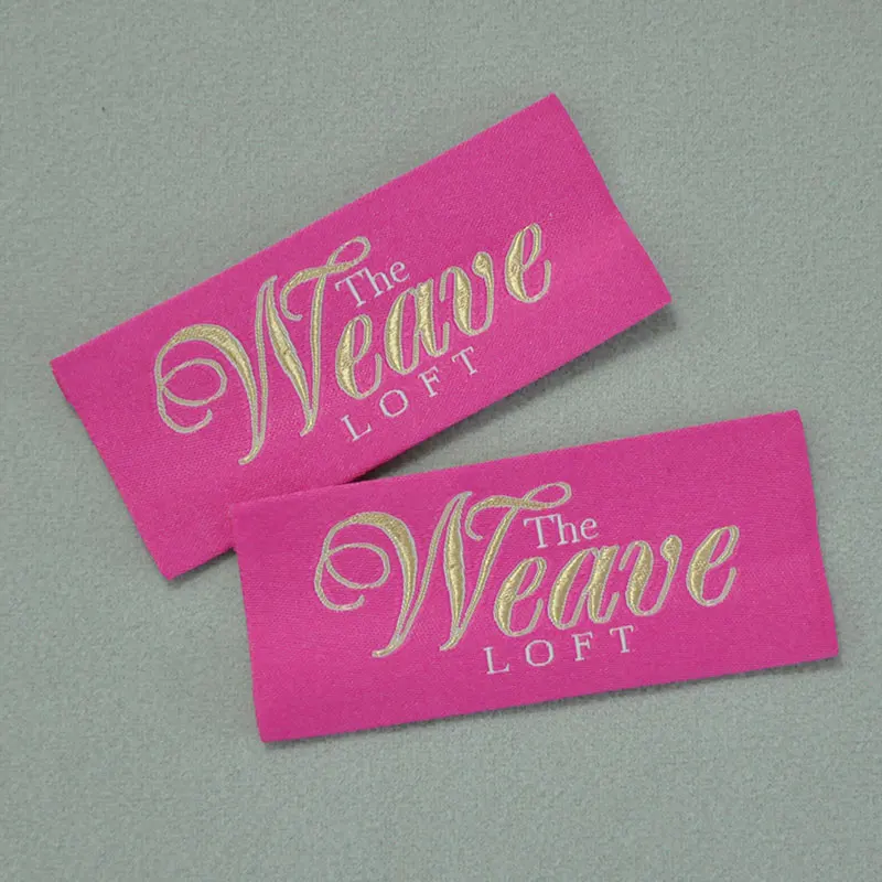 Custom Brand Name Logo Macaron Color Garment Neck Fabric Woven Label For Clothing