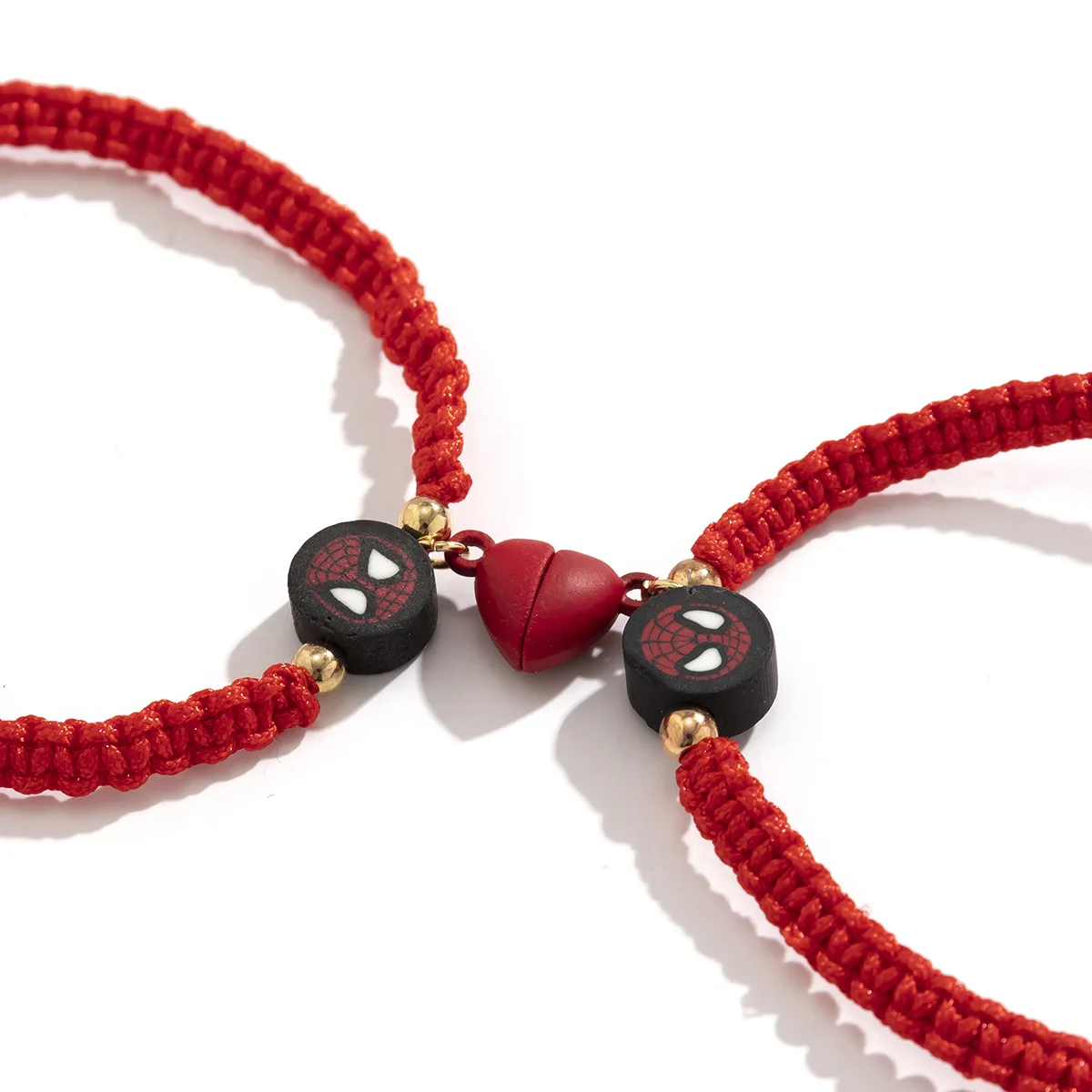 Customization Minimalist Simple Handmade Polymer Ceramic Red Rope Spider Magnetic Iron Adjustable Bracelet For Couple