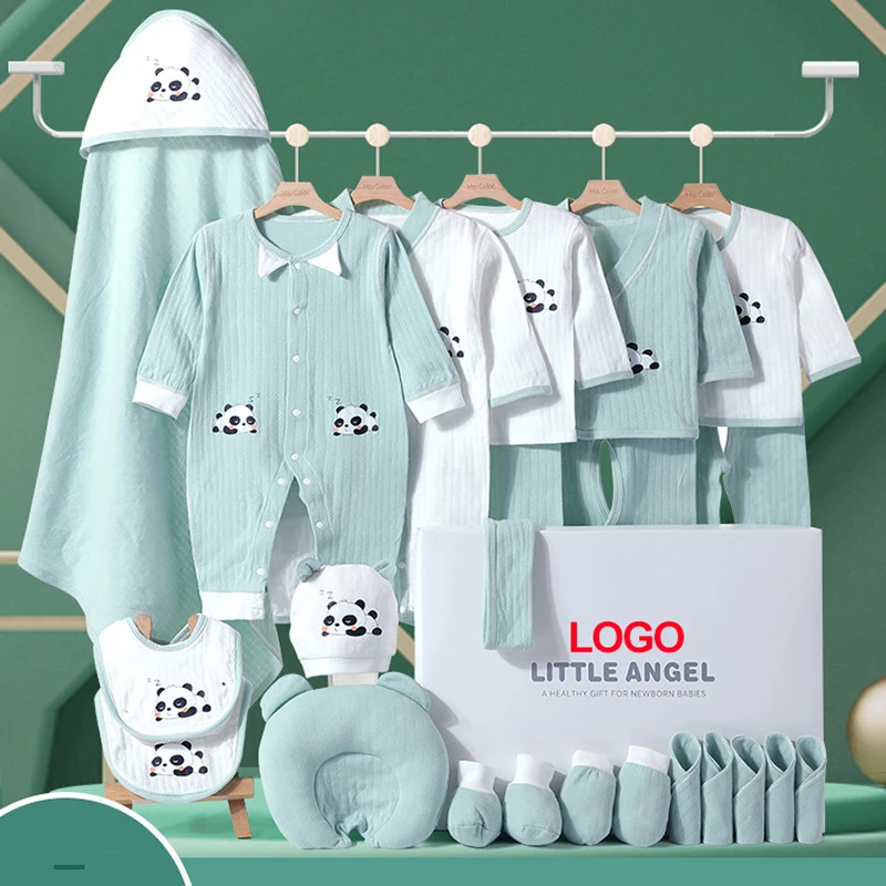 Support labeling 18pcs 21pcs 23pcs 0-6yM Baby Products baby boy clothing clothes set Gift Box100% cotton newborn baby gift set