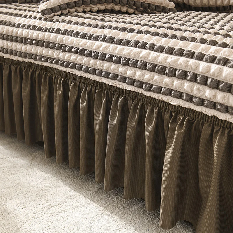 High quality protective luxury jacquard polyester strech double seat sofa cover couch