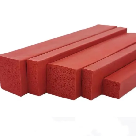 Extrusion 10*10 10*5 15*5mm Silicone Rubber Foamed Weather Strip Silicone Sponge Rubber Sealing