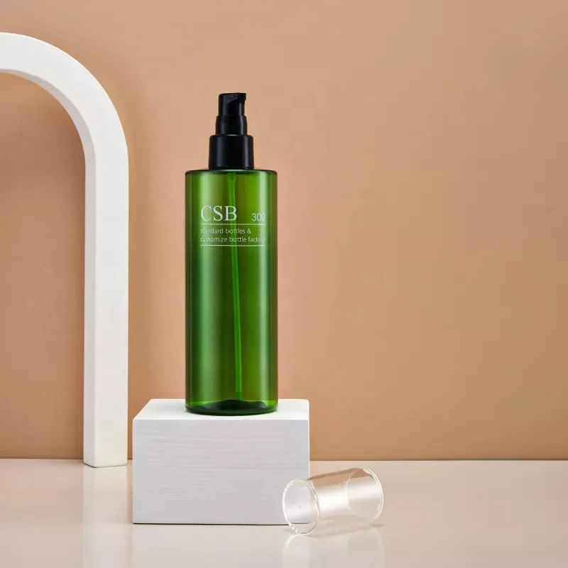 Custom colors Cylinder PET Big Volume Plastic Mist Spray Bottle with Lotion Pump