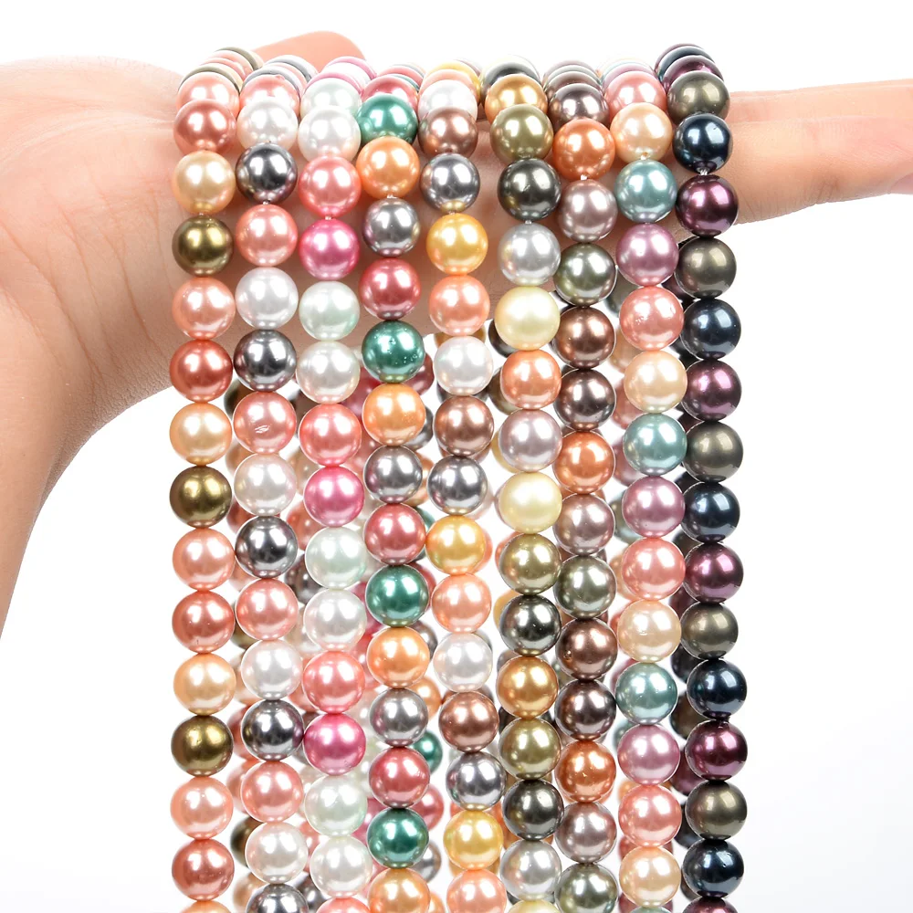 Wholesale 6~12mm Mixed Color Natural Freshwater Round Loose Pearl For DIY Jewelry Accessories Earrings Freshwater Pearl Strand