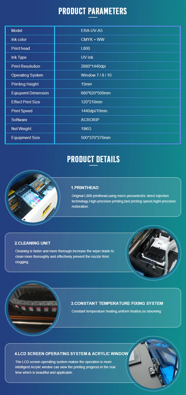 Hot Selling A5 UV Mini Printer  A5 UV Printer for  Phone Case  USB PVC Card Printer 6 Color CISS system with Software