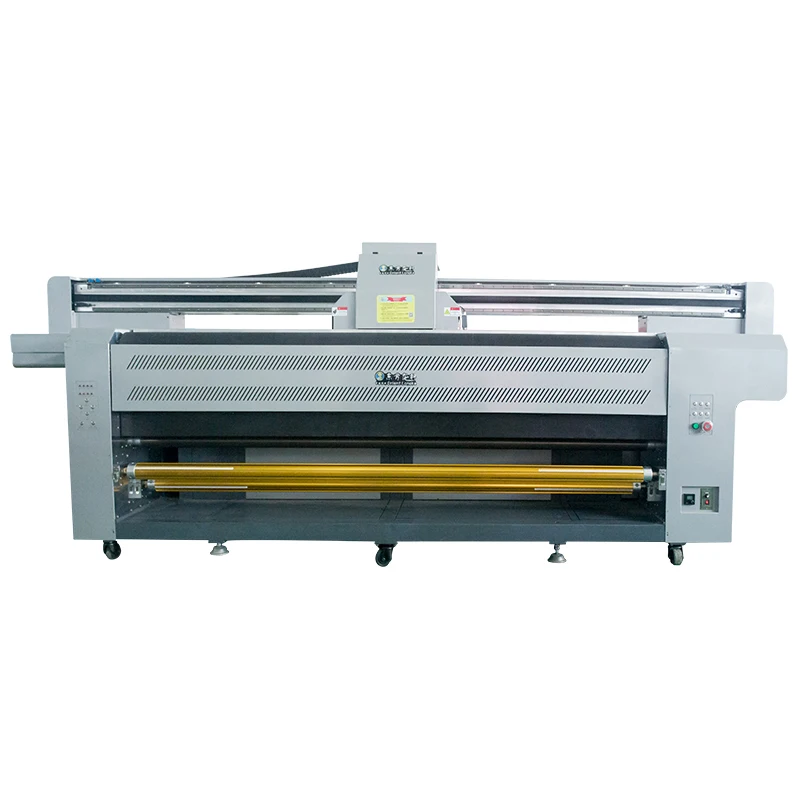 China factory roll & flatbed printing hybrid 3d uv printer for wallpaper canvas pvc film uv printing