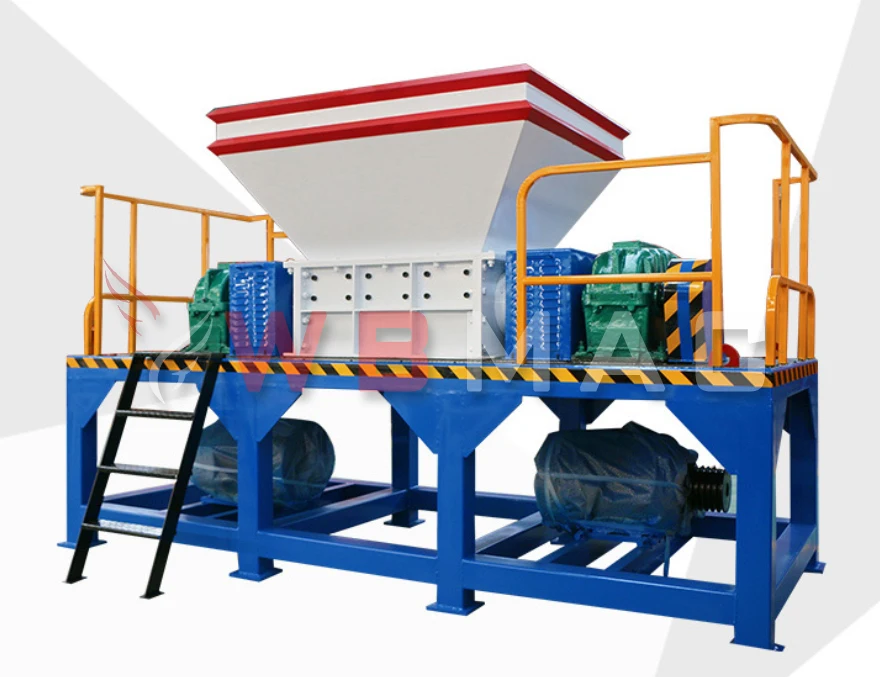 Twin shaft waste tire plastic pipe recycling shredder Multi-functional shredder for scrap iron scraps