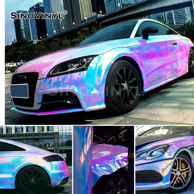 Chrome Rainbow Holographic Laser Full Body Auto Wrapping Film Car Vinyl Wrap