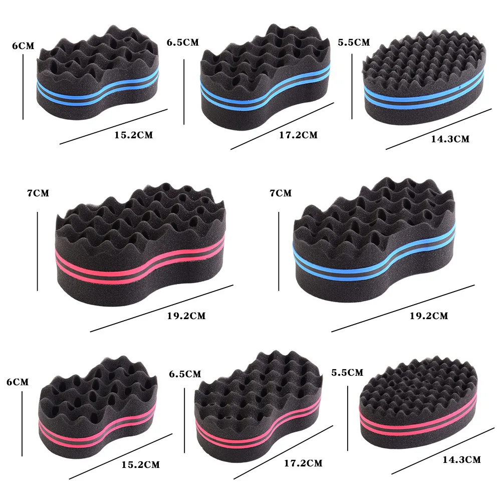 High Quality Double Side Wave Afro Curl Sponge For Black Men Various Styles Hair Twist Sponge