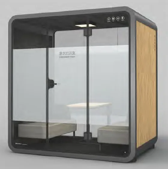 4 person glass meeting room movable modular soundproof booth for school office