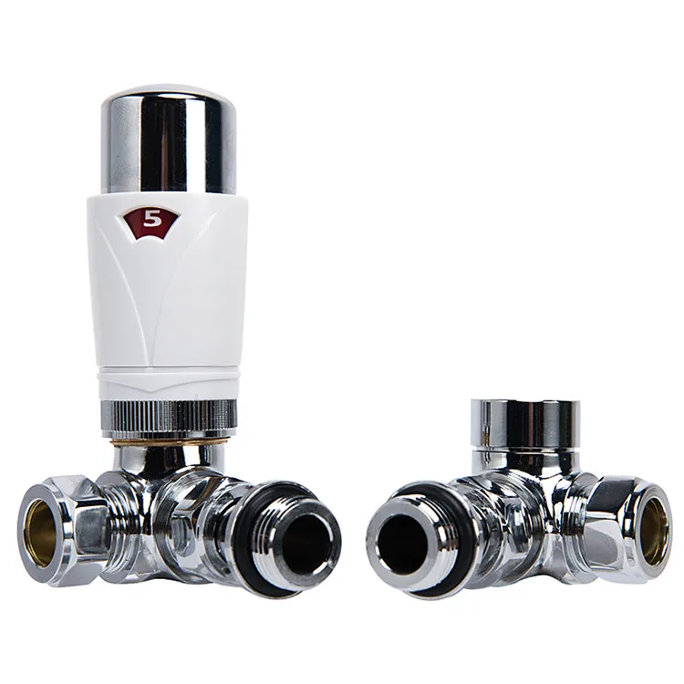 Avonflow Seat Type Radiator Valve With Lock-shield Plastic TRV Head Anthracite Brass Valve Body