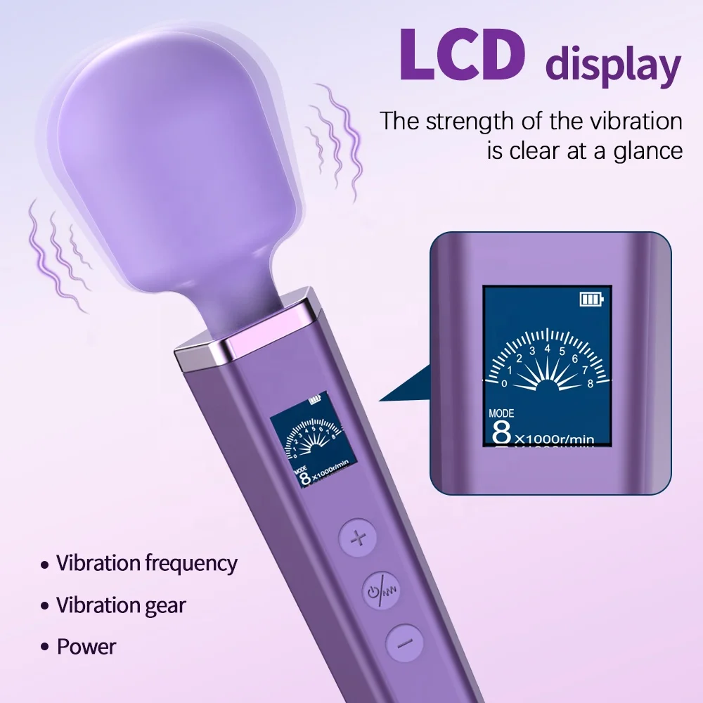ZWFUN Vibrator Wand Sex Toy Massager Wand Vibrator with Display Adult Sex Toy 8 Patterns & 8 Speeds Clit Stimulator Vibrator