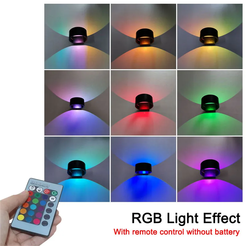 RGB Effect LED Sconce Wall Lamp Light Fixture Colorful Wandlamp Remote Controller For Party Bar KTV Home Decoration