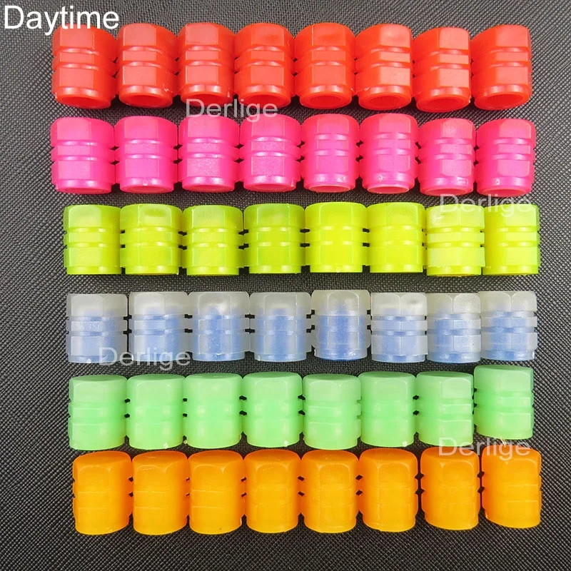 Fluorescent Car Tire Air Dust Cover Luminous Glow in The Dark Valve Stem Caps