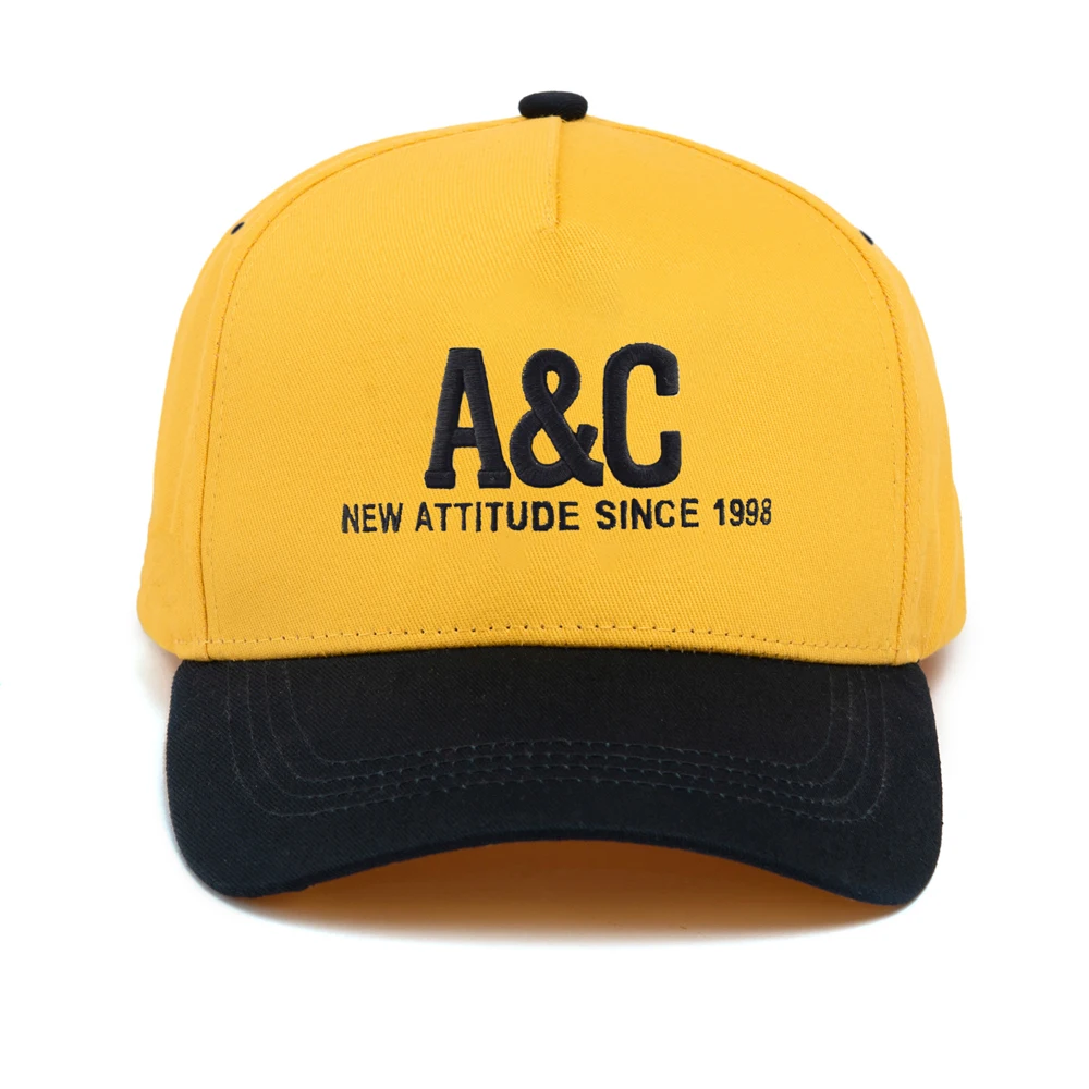 Custom Embroidery Logo Vintage Color Block Cotton Twill 2 Tone 5 Panel Baseball Dad Hats Caps For Men Women