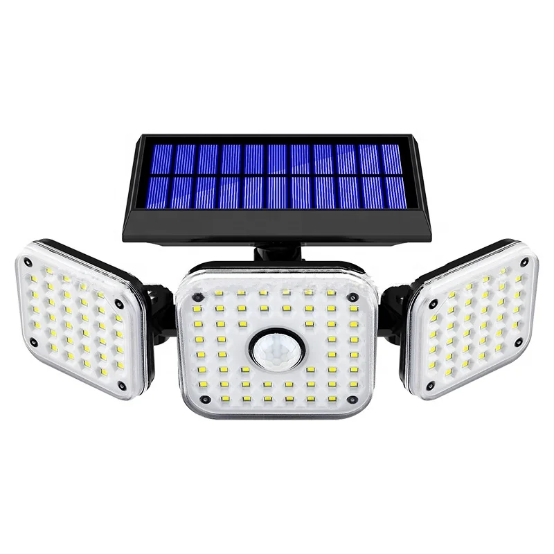 112LED Three Square Solar lamp human body sensor wall lamp outdoor wall garden lamp waterproof household garage street light