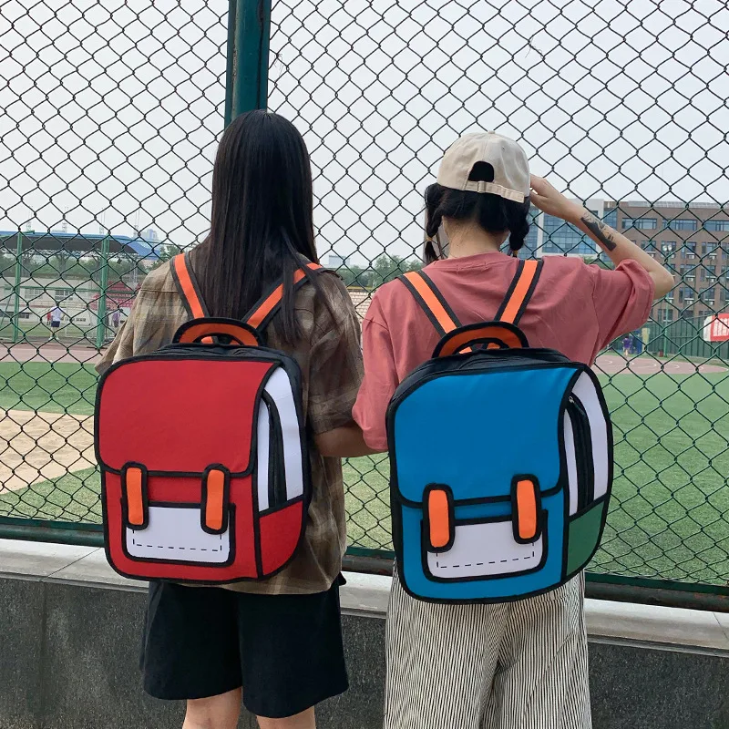 Multi-Function Student Backpack Kids Schoolbag 3D Bag Cartoon Bags 2D Backpack