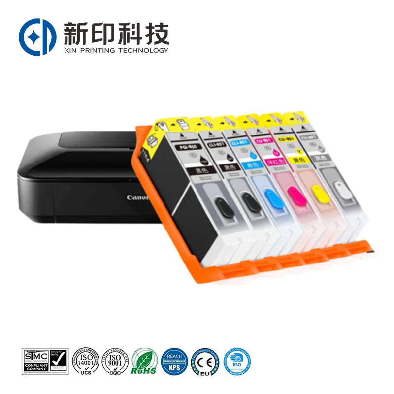 PGI850 CLI851 Premium Compatible Inkjet Ink Cartridge for Canon PIXMA IP7280 IP8780 IX6880 IX6780 Printer C-850 C-851