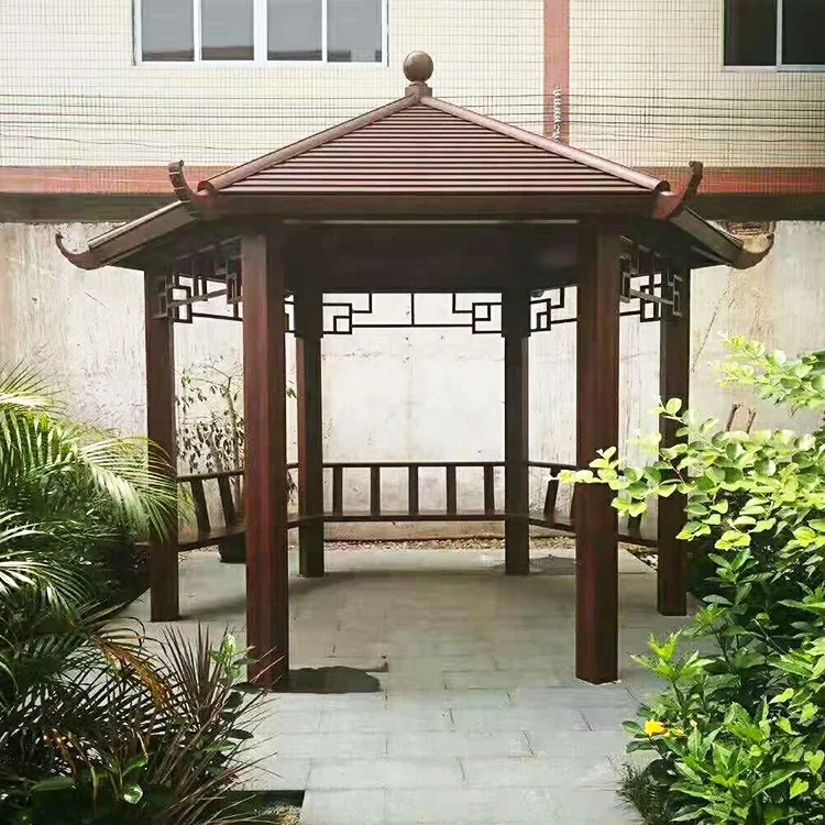 Antique garden hexagonal metal frame top decorative gazebo canopy pergola