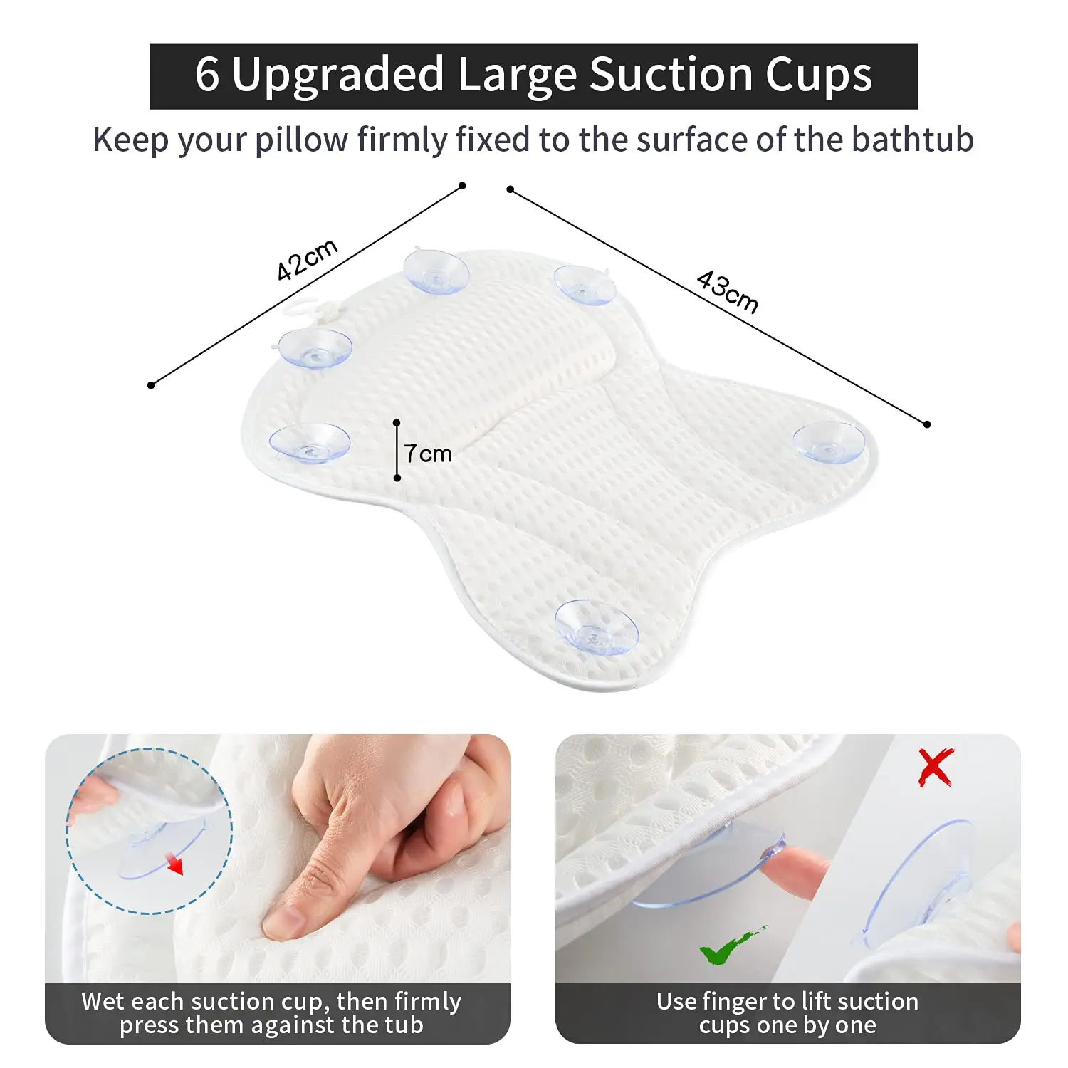 Hot Sell Air Mesh Washable And Soft Spa Bath Pillow With custom logo