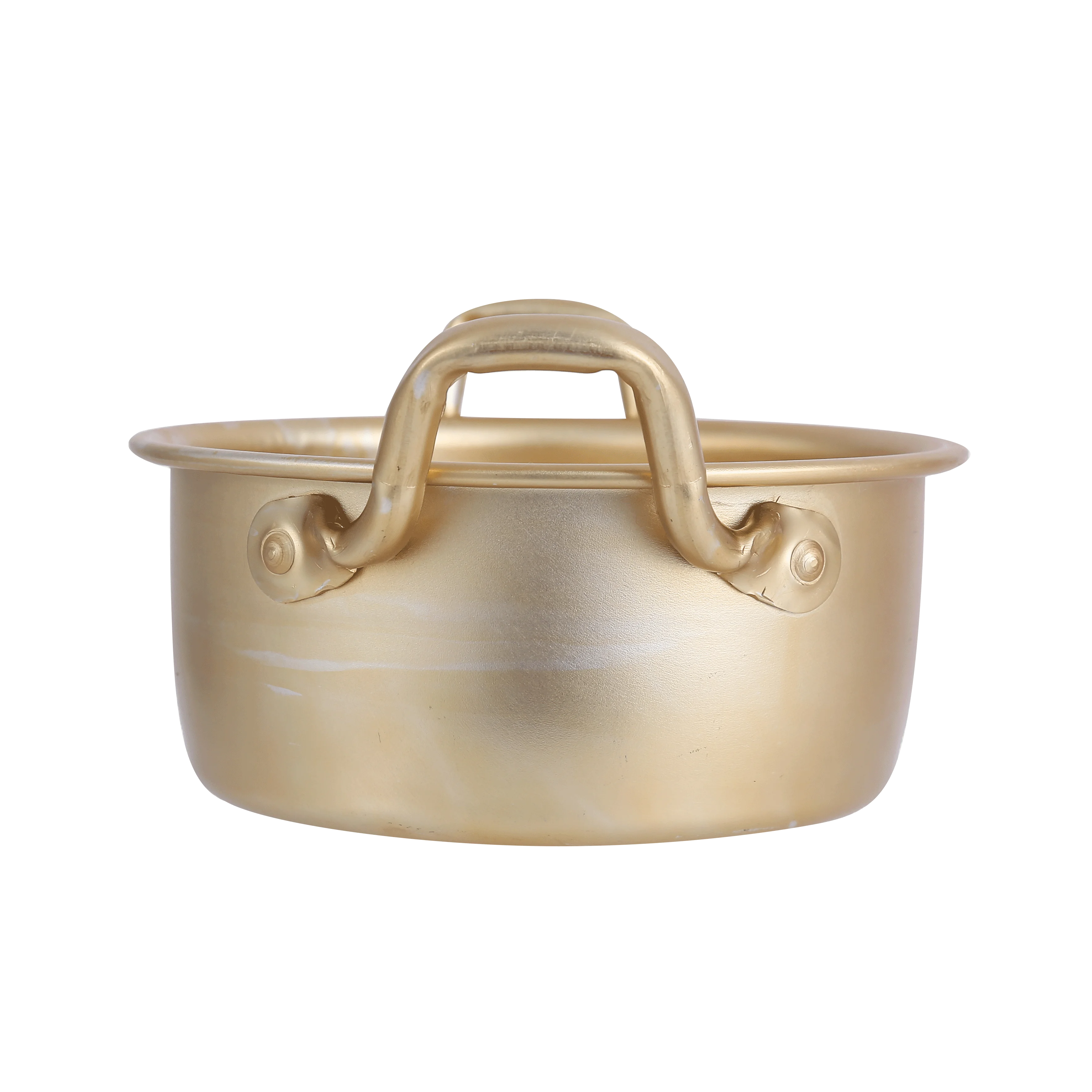 Wholesale Customized Kitchen Cookware Small Gold Instant Korean Noodle Ramen Cooking Soup Pot