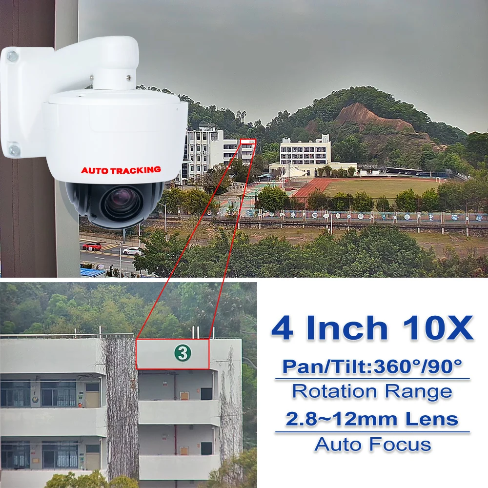 Hik-vision Protocol 4MP IP Camera Outdoor PTZ 30X Zoom CCTV Varifocal On-vif H.265 Dome wifi 4G Audio IMX415 Security Camera