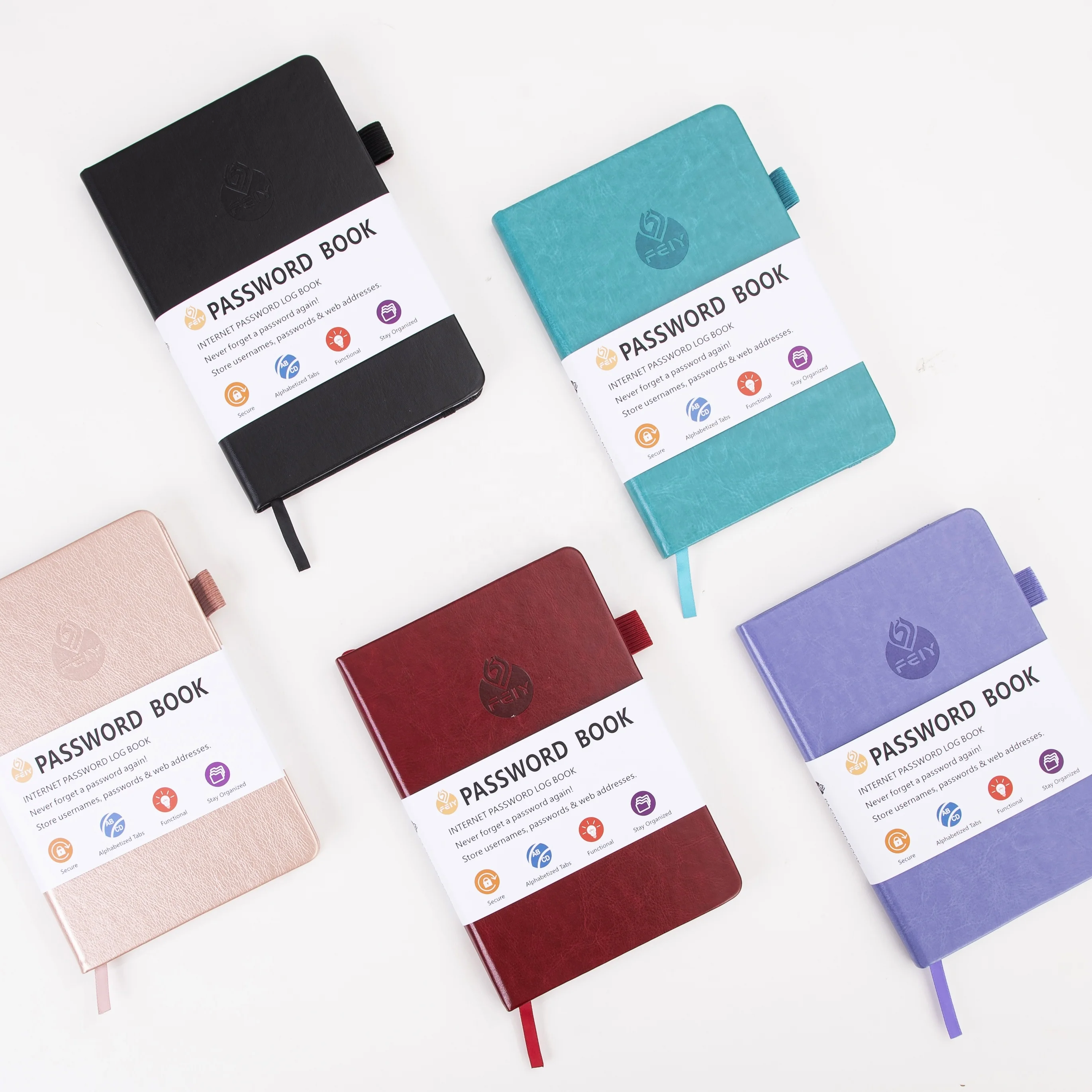 LIUSHUN Hot Selling custom  Internet Password Log Book Planner Dairy Keeper Password Book With Alphabet Indexes Tab