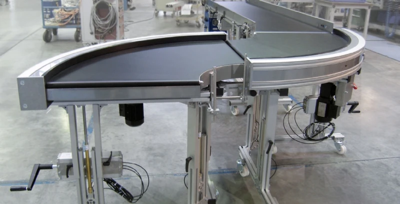 Industrial Food Grade Curve Incline PU PVC Belt Conveyor Machine